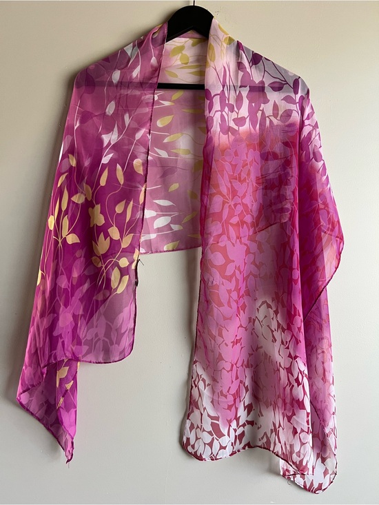 Christina C Accessories - 5/$20 Christina C Pink Purple Yellow Floral Sheer Lightweight Scarf Wrap Y2K